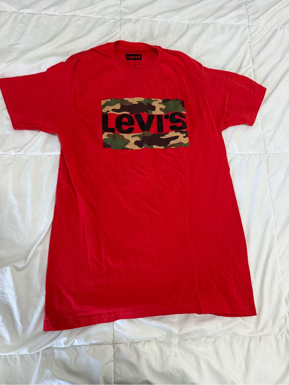 Levi's Red Short-Sleeve Tee with Camo Logo